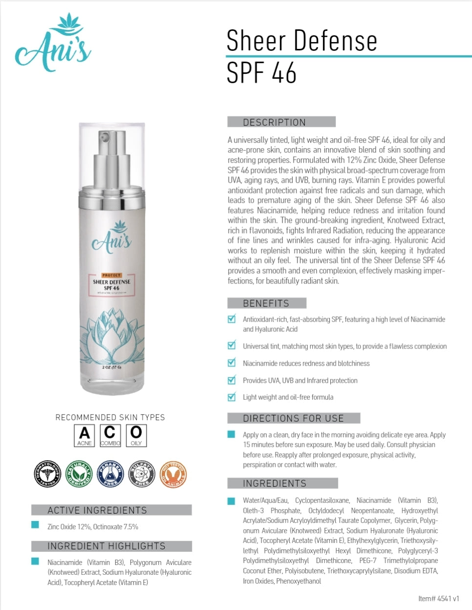 SHEER DEFENSE SPF 46