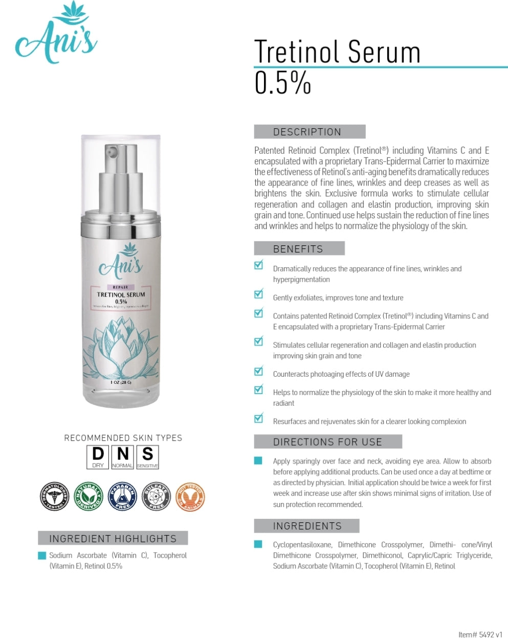 Tretinol Serum
0.5%