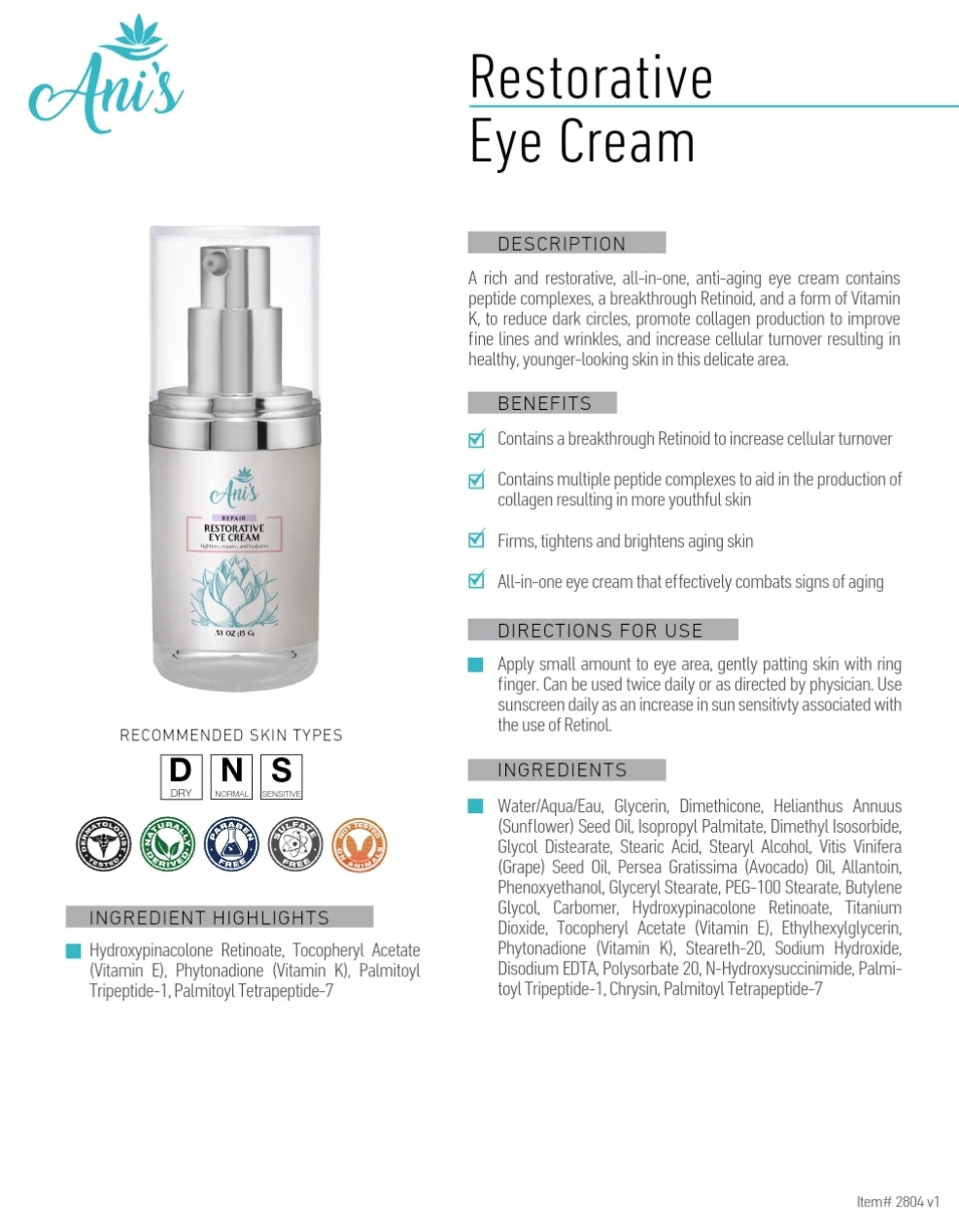 Restorative
Eye Cream
