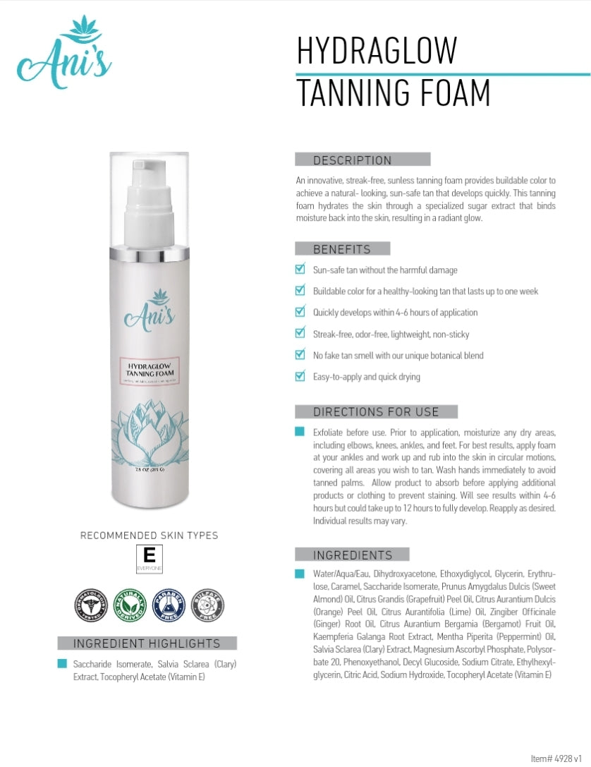HYDRAGLOW TANNING FOAM
