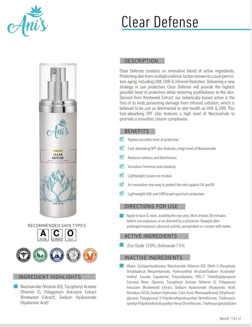 SHIELD CLEAR DEFENSE SPF 45