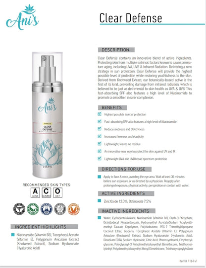SHIELD CLEAR DEFENSE SPF 45